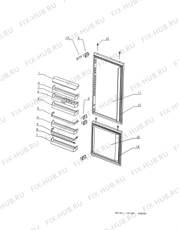 Взрыв-схема холодильника Electrolux IK307.4REWS - Схема узла Door 003